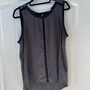 SAGE BLOUSE WITH BLACK DETAILS